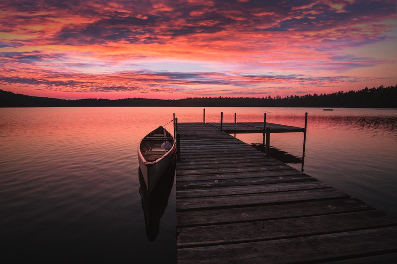 dock, boat, sunrise, sunset, nature, hd, 4k, 5k