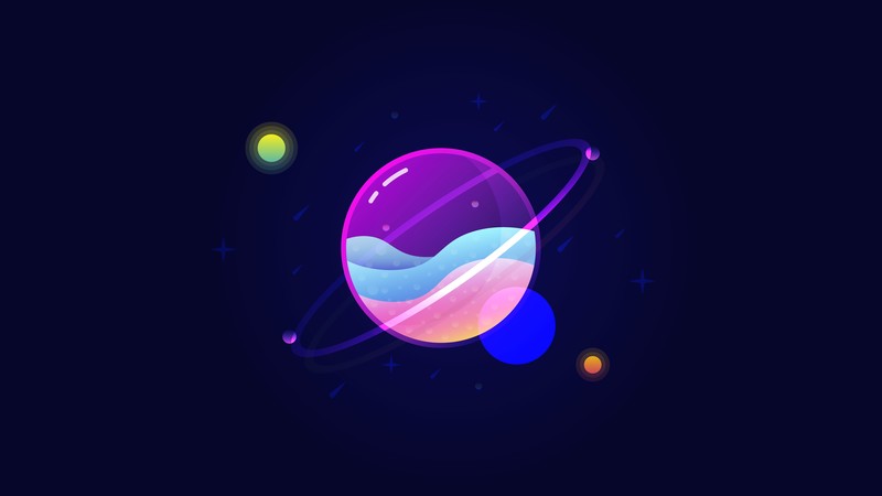 planets, vector, artist, digital universe, artwork, hd, 4k, 5k, 8k, 10k, minimalism, minimalist