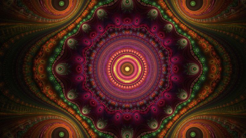 fractal, pattern, kaleidoscope, colorful, abstraction, 4k