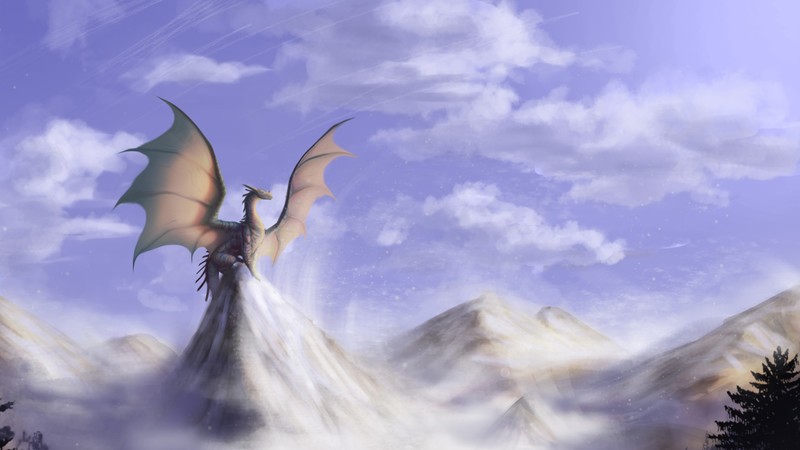 dragon, artist, artwork, digital art, hd, deviantart, mountain