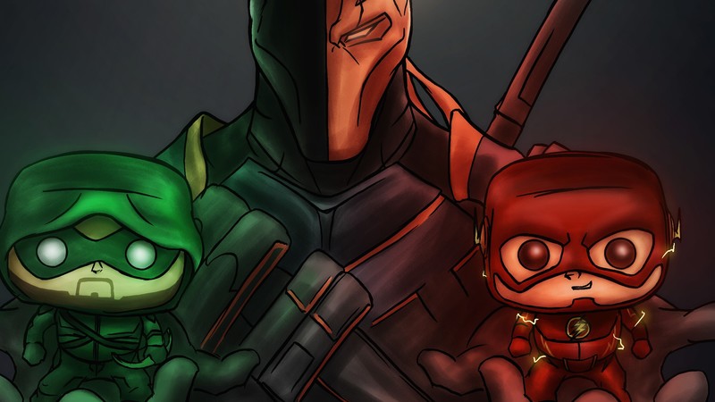 deathstroke, arrow, flash, artwork, hd, digital art, superheroes, behance