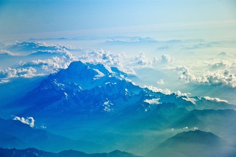 mountains, snow, clouds, nature, hd, 4k, 5k