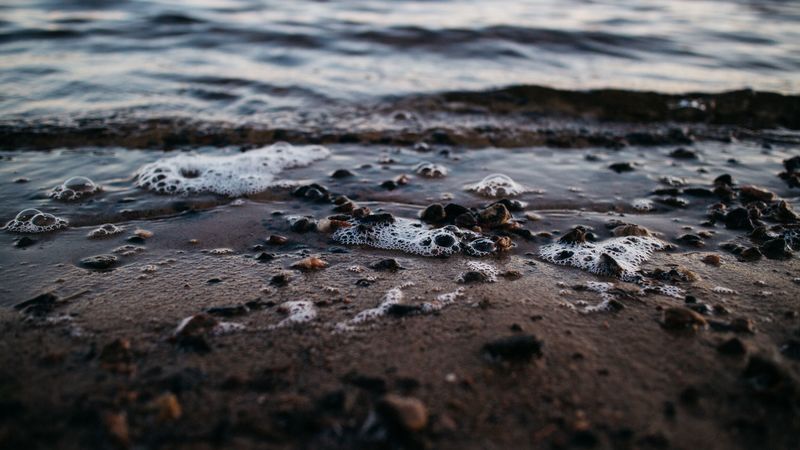 beach, waves, water, sand, pebbles, 4k