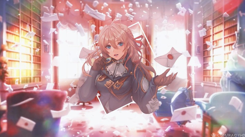 violet evergarden, anime girl, anime, artist, artwork, digital art, hd, 4k