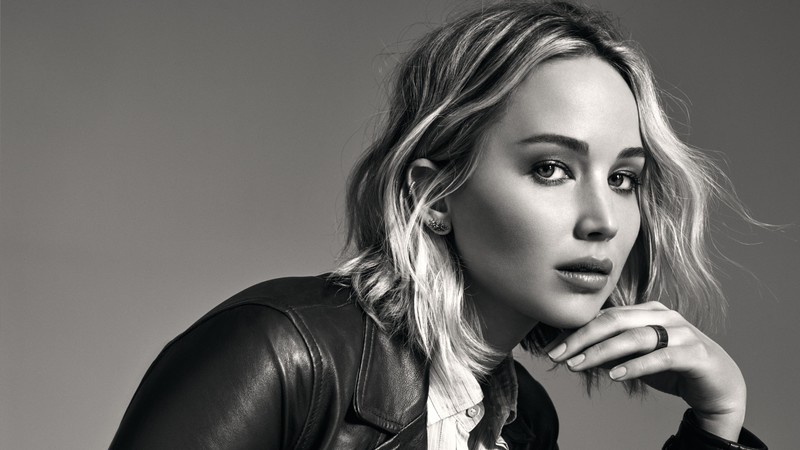 jennifer lawrence, celebrities, girls, hd, 4k, monochrome, black and white