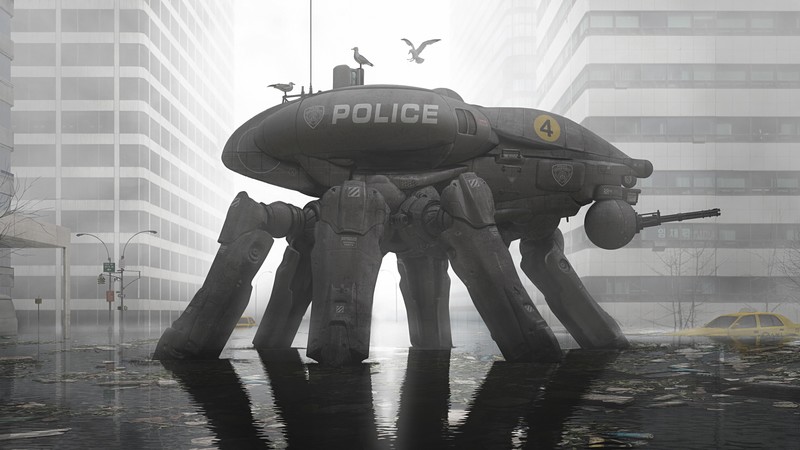 police, scifi, digital art, concept art, artist, artwork, digital art, hd, 4k, artstation
