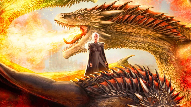 game of thrones season 8, daenerys targaryen, dragon, game of thrones, tv shows, hd, artist, artwork, digital art, behance, 4k