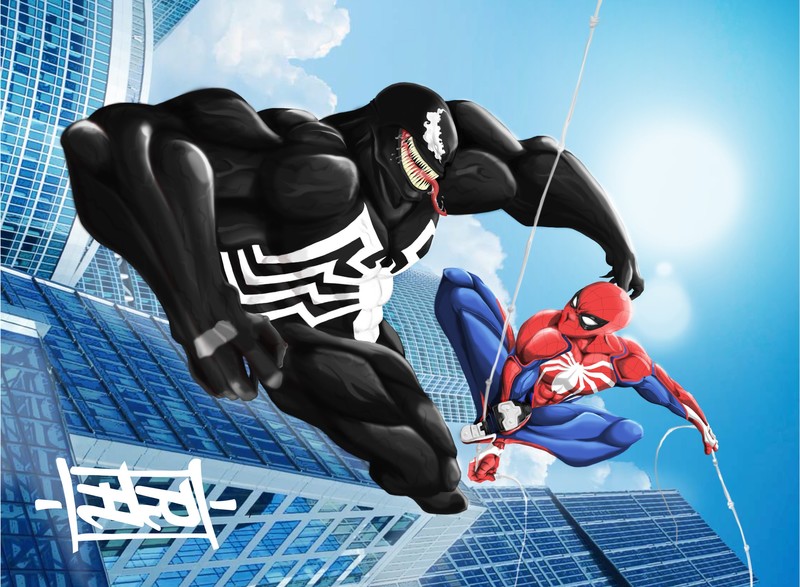 venom, spiderman, hd, artwork, art, artist, digital art, artstation