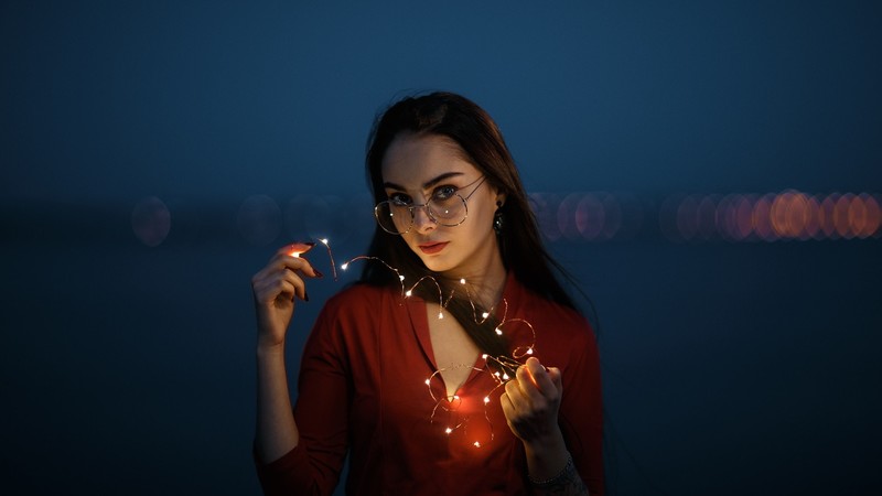 girls, glasses, model, hd