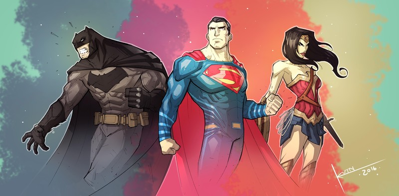 superman, batman, wonder woman, 5k, hd, 4k, artwork, digital art, superheroes