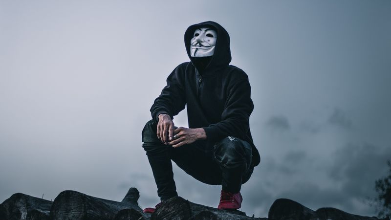 man, mask, anonymous, hood, hoodie, 4k