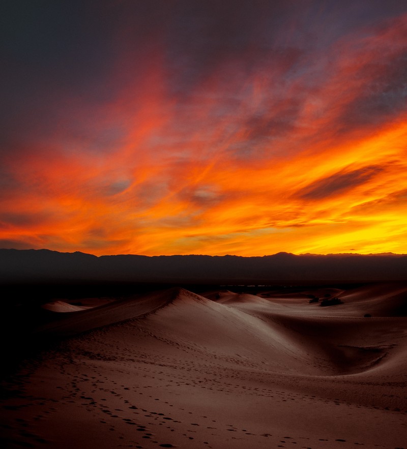 sunset, dark, desert, nature, hd, 4k