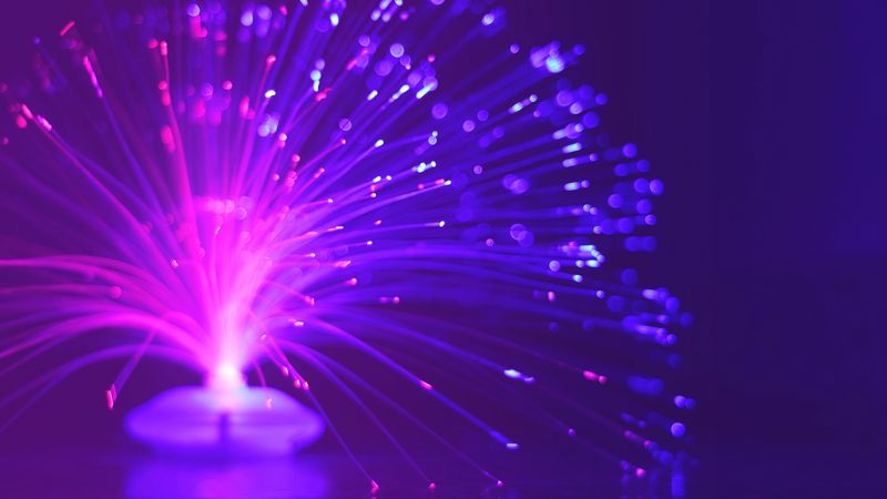 optical fiber, filament, glow, light, glare, 4k