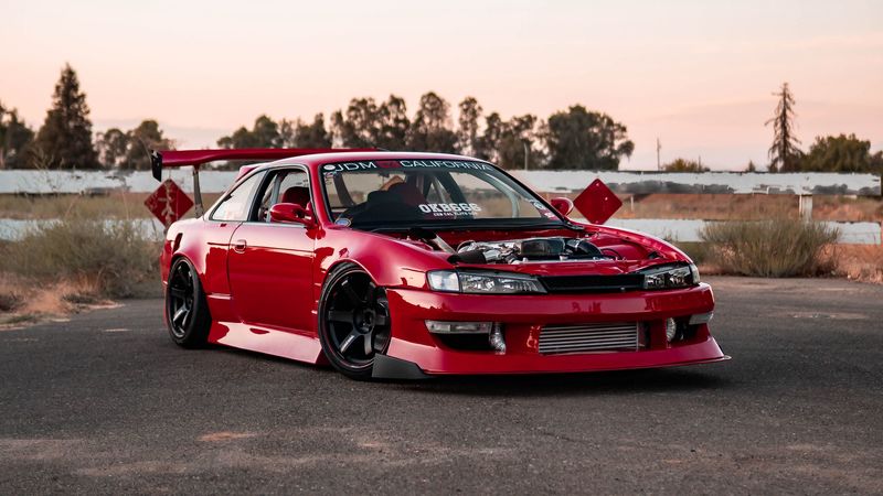 car, sportscar, red, tuning, side view, 4k