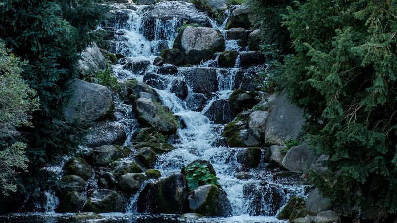 waterfall, stones, water, river, nature, 4k