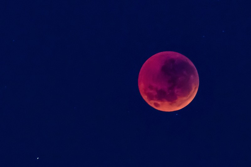 moon, red, nature, hd, blue, sky
