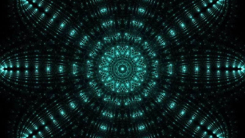 fractal, mandala, pattern, glow, abstraction, 4k