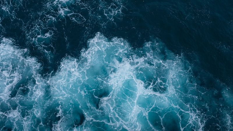 waves, ocean, aerial view, water, 4k