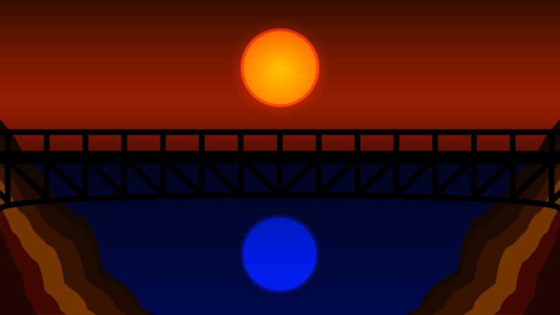 bridge, minimalism, artist, artwork, digital art, hd, 4k