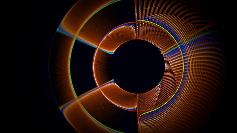 fractal, circles, lines, pattern, abstraction, 4k