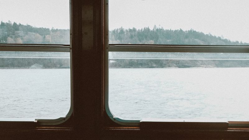 boat, interior, window, view, 4k