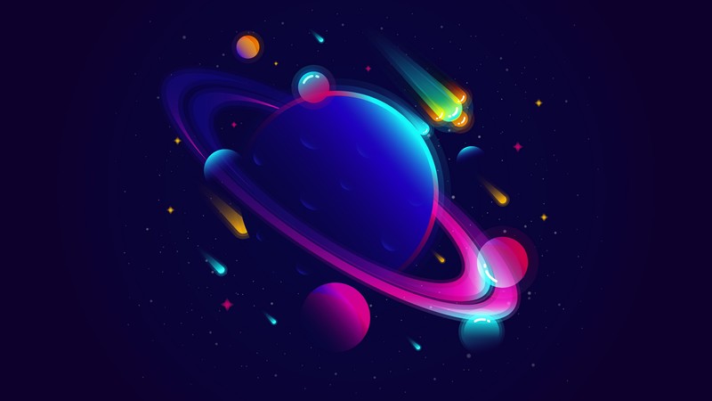 saturn, planet, illustration, minimalism, minimalist, artist, artwork, digital art, hd, dribbble
