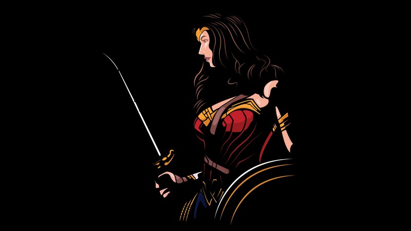 wonder woman, minimalism, logo, 4k, hd, artwork, artist, digital art, superheroes, behance