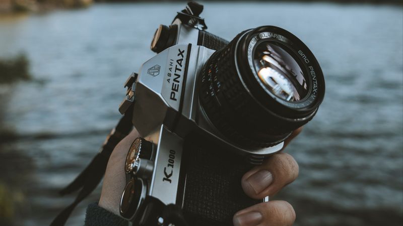 camera, hand, lens, landscape, 4k