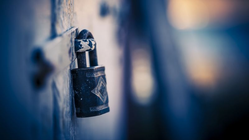 lock, locked, iron, old, 4k