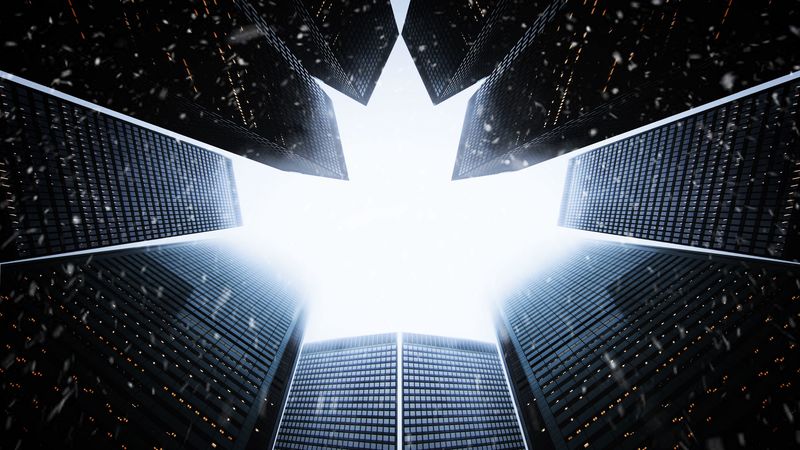 buildings, skyscrapers, architecture, sky, light, 4k