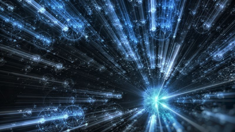 fractal, rays, glare, glow, abstraction, 4k