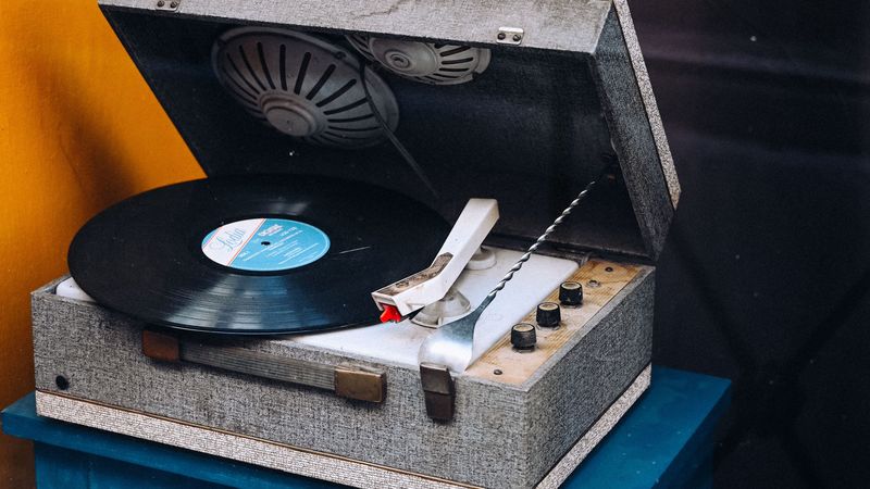 player, record, vinyl, retro, 4k