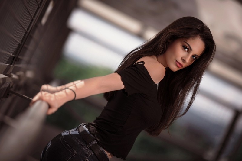 depth of field, girls, hd, model, hairs