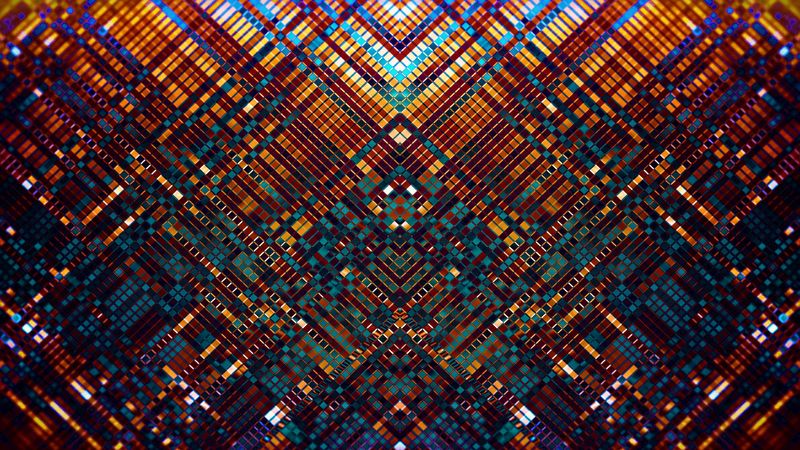 mosaic, multicolored, pattern, abstraction, fractal, 4k