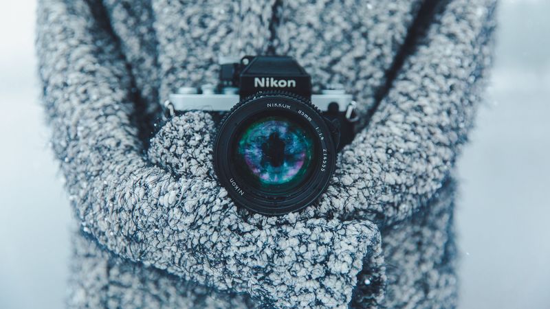 camera, lens, optics, jacket, gray, 4k