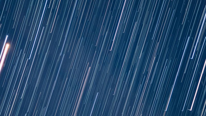 starry sky, blur, long exposure, light, motion, 4k