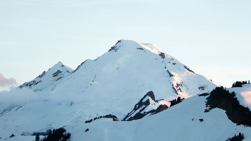 mountain, peak, snow, snowy, landscape, 4k