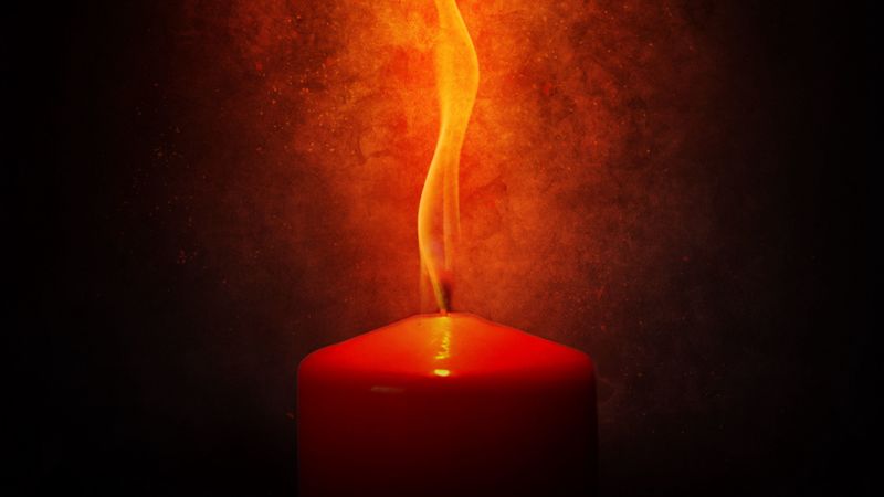 candle, fire, burn, flame, dark, 4k