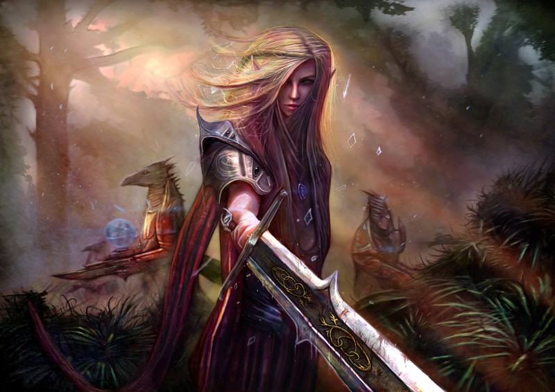 elf, fantasy girls, artist, warrior, hd, 4k, 5k, fantasy