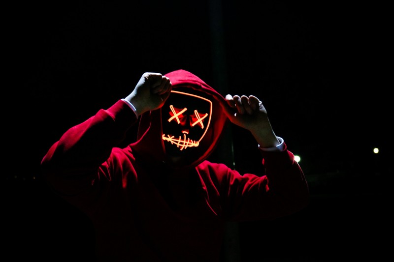 mask, neon, person, photography, hd, 4k, 5k, dark