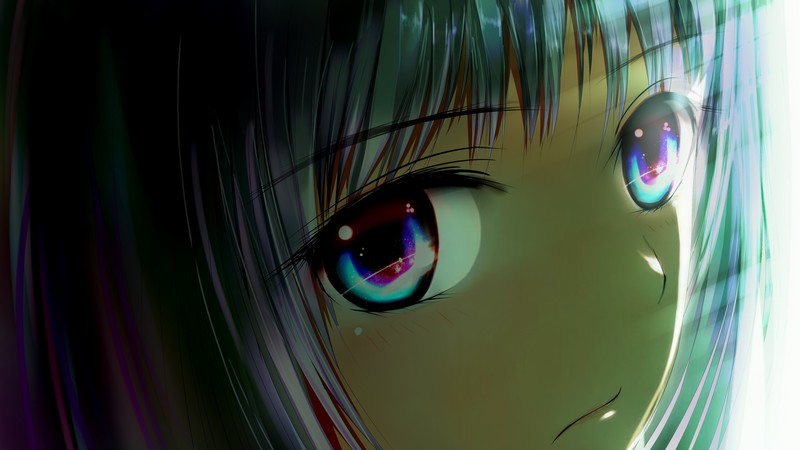 anime girl, anime, eyes, galaxy, hd, 4k