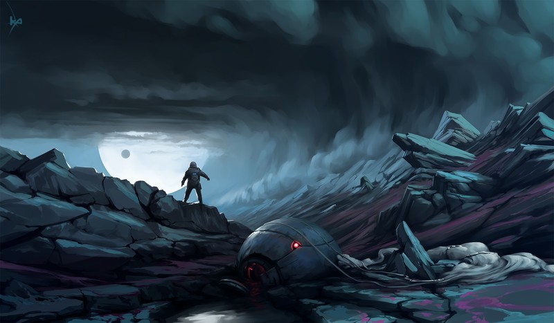 astronaut, space, science fiction, digital art, hd, deviantart