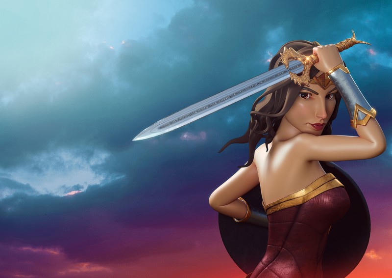wonder woman, 3d, artwork, hd, artist, digital art, artstation, superheroes