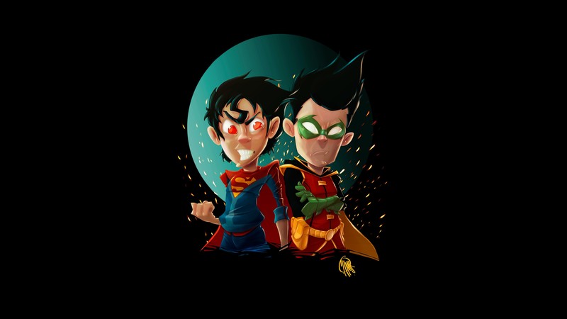 superman, robin, hd, artwork, artist, digital art, artstation, 4k, superheroes