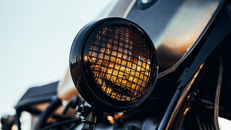 motorcycle, bike, headlight, optics, closeup, 4k