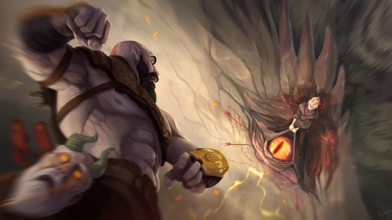 kratos, god of war 4, god of war, games, hd, artwork, artist, digital art, artstation