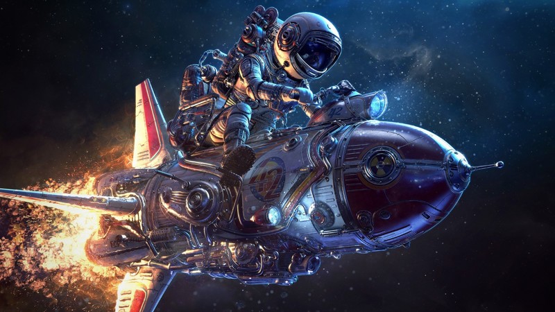 artwork, artist, digital art, hd, astronaut, rocket