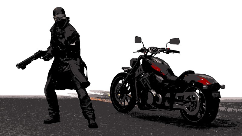 watch dogs 2, games, 2018 games, hd, artwork, bike, gun, digital art