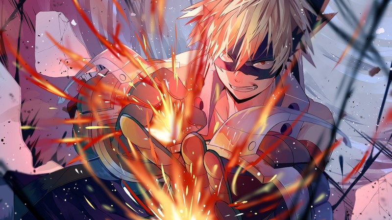 my hero academia, anime, artist, artwork, digital art, hd, 4k, katsuki bakugou