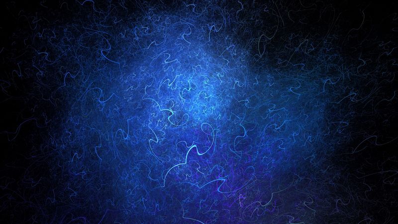 fractal, threads, tangled, blue, abstraction, 4k
